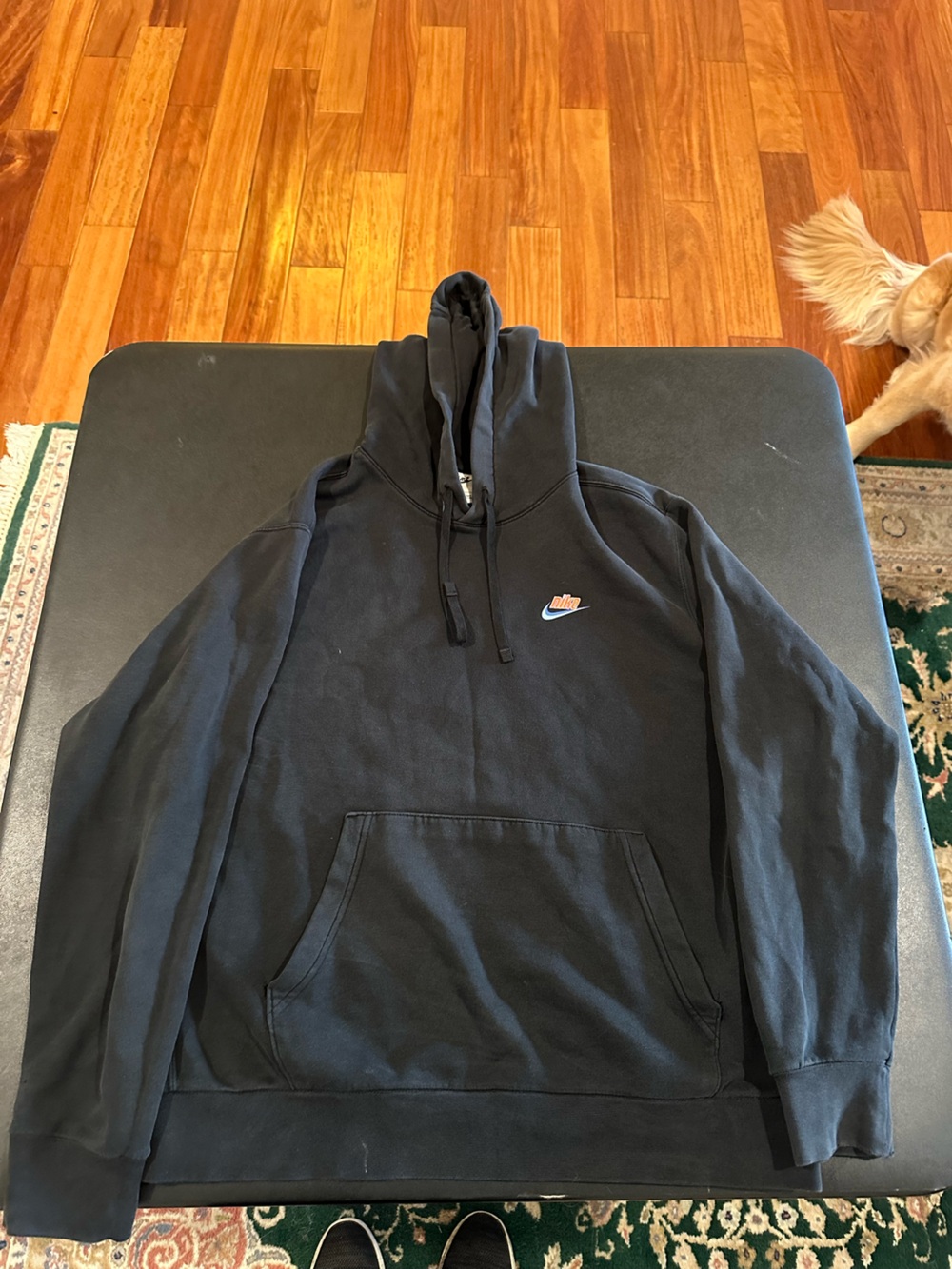 Nike Black Pullover Hoodie with Small Swoosh Size Large (read)